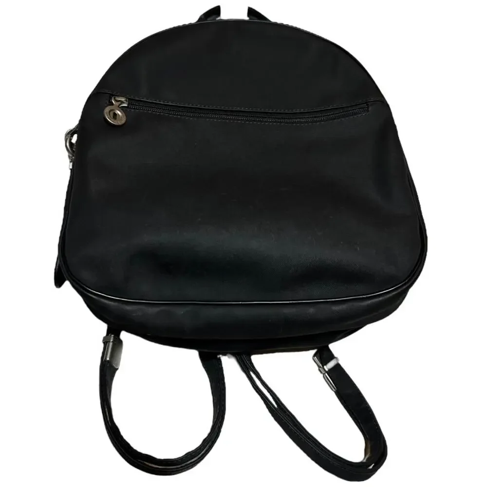 Mandarina Duck Backpack Nylon Leather Trim Mini Round Black 10